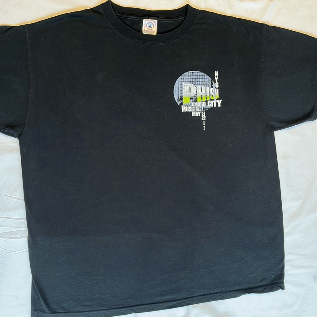 Vintage Phish Black Tshirt Radio City Music Hall 2000 Short Sleeve Siz